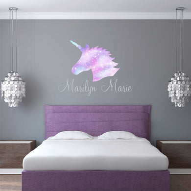Unicorn Sticker Wall Decal Custom Name - Name Sticker - Name Decal