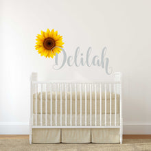 Load image into Gallery viewer, Personalized Name With Sunflower Wall Decal