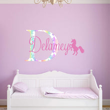 Load image into Gallery viewer, Unicorn Sticker Wall Decal Custom Name - Name Sticker - Name Decal