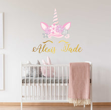 Load image into Gallery viewer, Unicorn Sticker Wall Decal Custom Name - Name Sticker - Name Decal