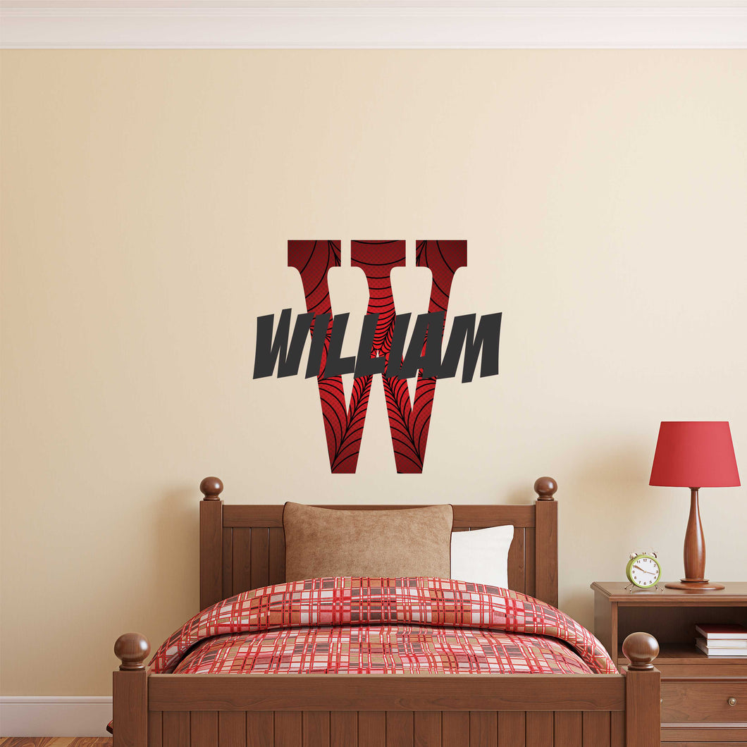 Personalized Spider Superhero Name Wall Decal