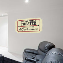 Load image into Gallery viewer, Personalized Movie Ticket Family Theater Decal