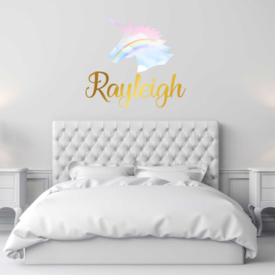 Unicorn Sticker Wall Decal Custom Name - Name Sticker - Name Decal