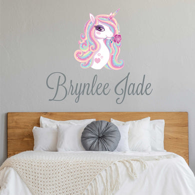 Unicorn Sticker Wall Decal Custom Name - Name Sticker - Name Decal