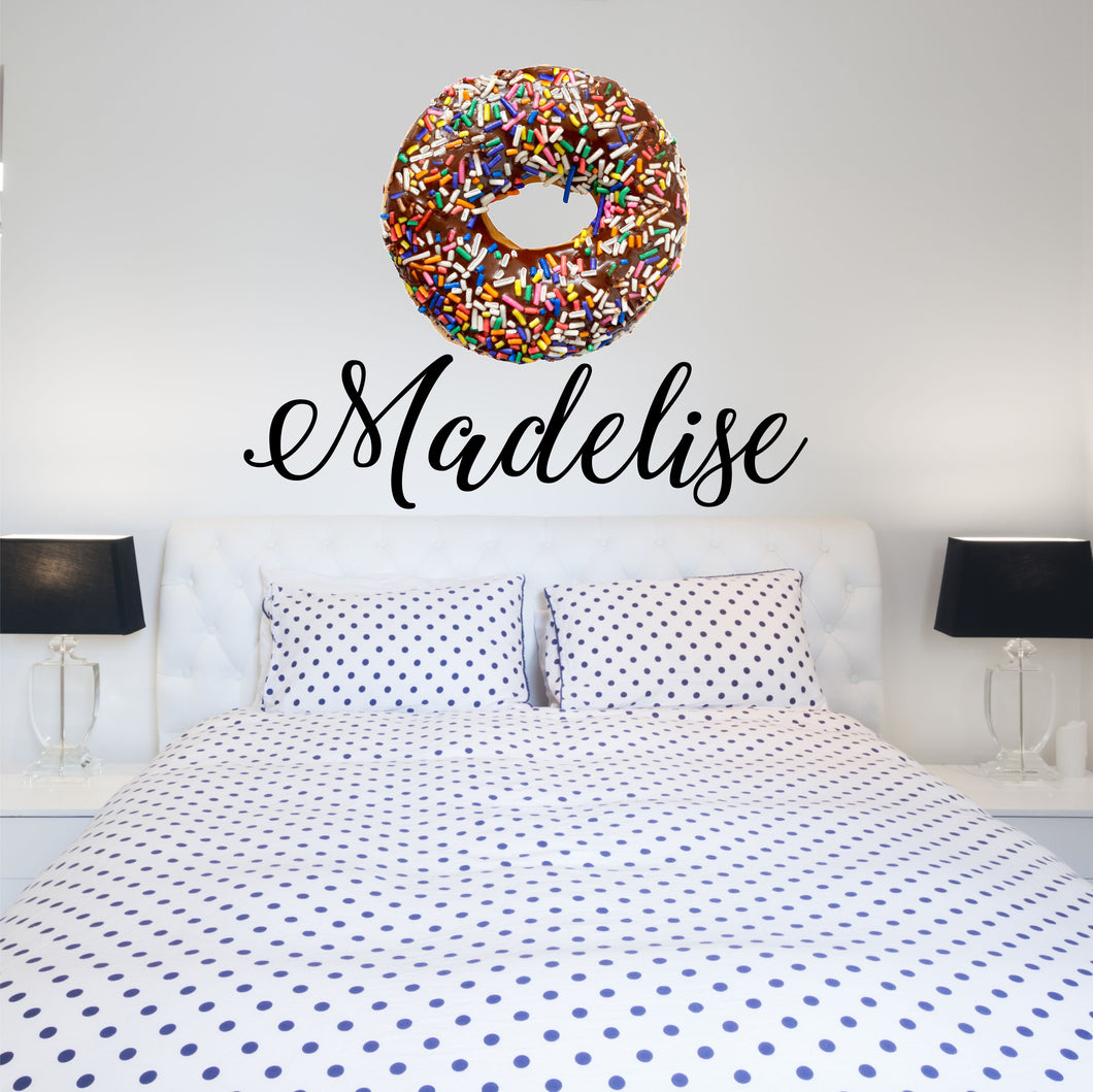 Personalized Name With Donut Wall Decal