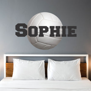 Volleyball Wall Decal Volleyball Sticker Custom Name - Name Sticker - Name Wall Decal