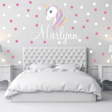Load image into Gallery viewer, Unicorn Sticker Wall Decal Custom Name - Name Sticker - Name Decal