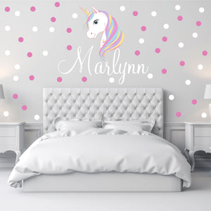Unicorn Sticker Wall Decal Custom Name - Name Sticker - Name Decal