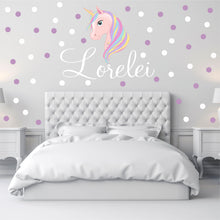 Load image into Gallery viewer, Unicorn Sticker Wall Decal Custom Name - Name Sticker - Name Decal