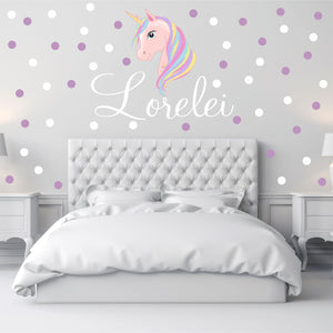 Unicorn Sticker Wall Decal Custom Name - Name Sticker - Name Decal
