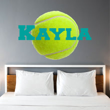 Load image into Gallery viewer, Tennis Wall Decal Tennis Sticker Custom Name - Name Sticker - Name Wall Decal