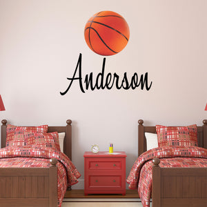 Basketball Name Wall Decal - Basketball Sticker - Custom Name - Personalized Name