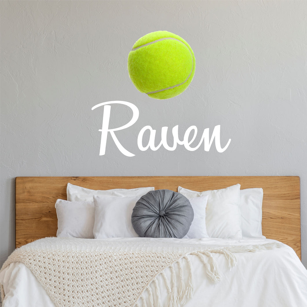 Tennis Wall Decal Tennis Sticker Custom Name - Name Sticker - Name Wall Decal