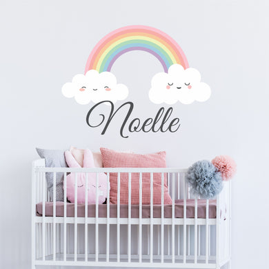 Rainbow Wall Decal Rainbow Sticker Custom Name - Name Sticker - Name Wall Decal