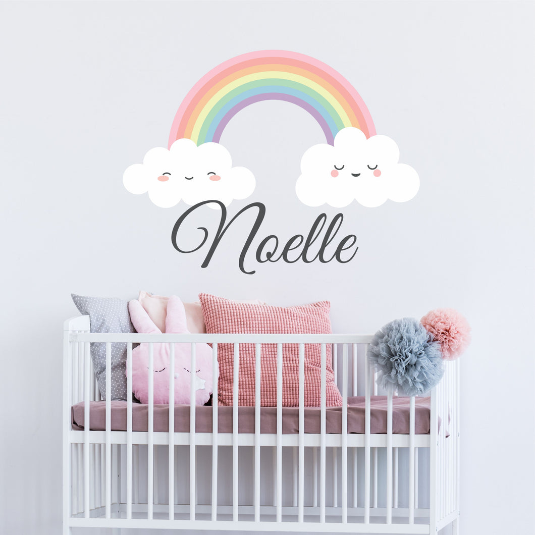 Rainbow Wall Decal Rainbow Sticker Custom Name - Name Sticker - Name Wall Decal