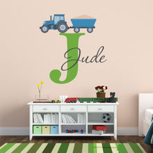 Load image into Gallery viewer, Personalized Name Farm Tractor Wall Decal