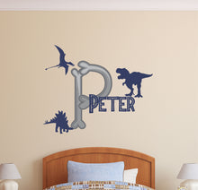 Load image into Gallery viewer, Dinosaur Sticker Dinosaur Wall Decal Name Sticker Name Wall Decal