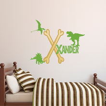 Load image into Gallery viewer, Dinosaur Sticker Dinosaur Wall Decal Name Sticker Name Wall Decal