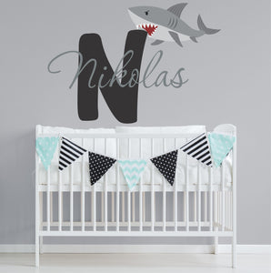 Personalized Name Shark Wall Decal