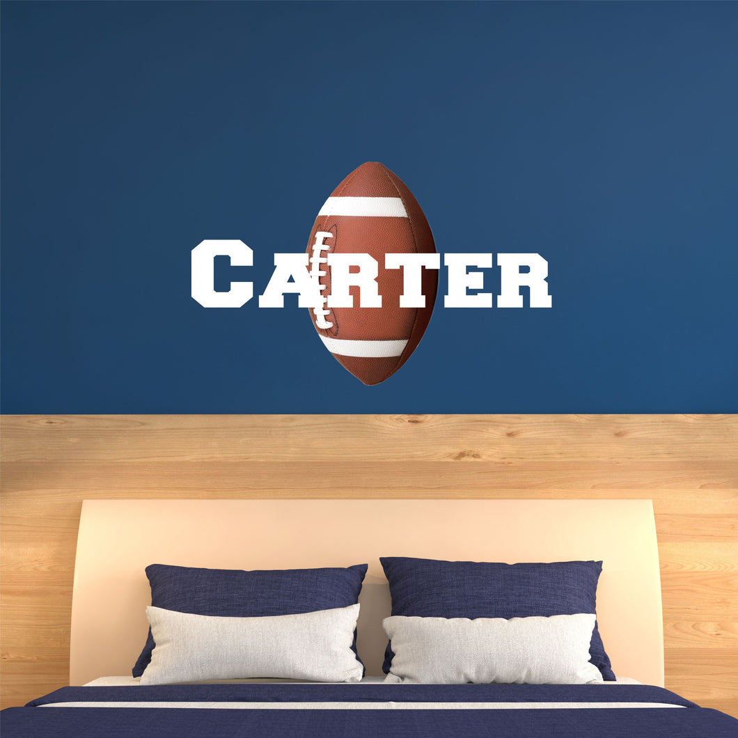 Football Wall Decal Football Sticker Custom Name - Name Sticker - Name Wall Decal