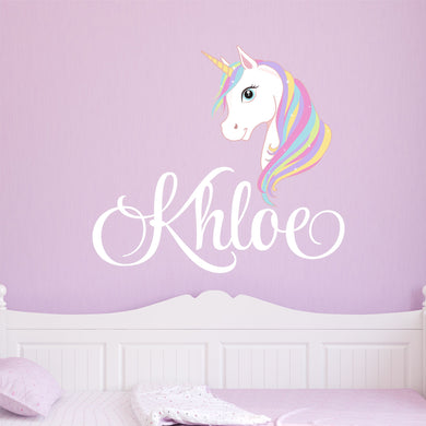 Unicorn Sticker Wall Decal Custom Name - Name Sticker - Name Decal