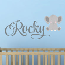 Load image into Gallery viewer, Personalized Name Elephant Wall Decal