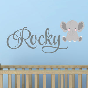 Personalized Name Elephant Wall Decal