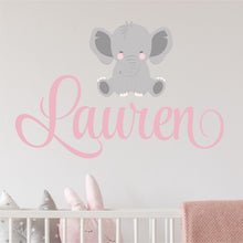Load image into Gallery viewer, Personalized Name Elephant Wall Decal