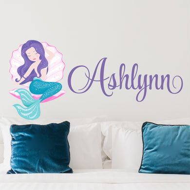 Mermaid Wall Decal Mermaid Sticker Custom Name - Name Sticker - Name Wall Decal