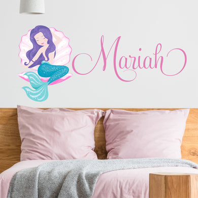 Mermaid Wall Decal Mermaid Sticker Custom Name - Name Sticker - Name Wall Decal