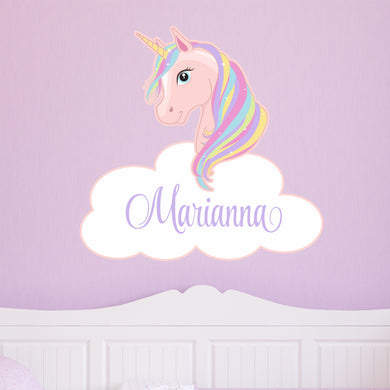 Unicorn Sticker Wall Decal Custom Name - Name Sticker - Name Decal
