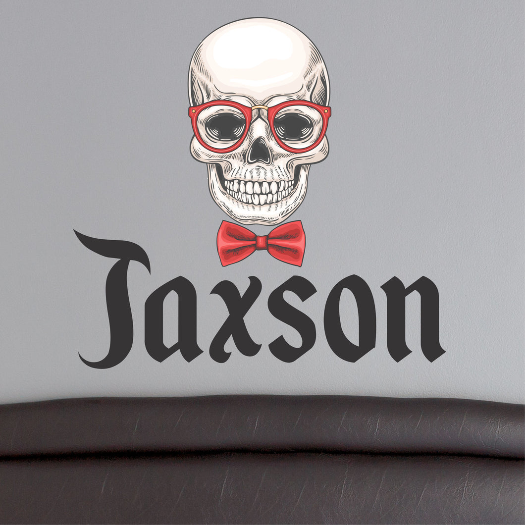 Personalized Name Skull Wall Decal