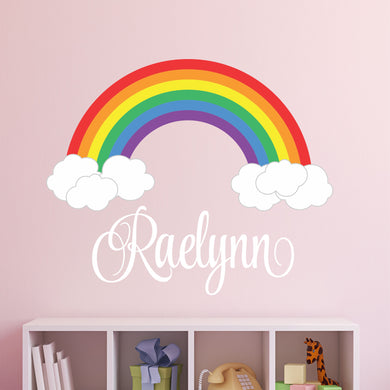 Rainbow Wall Decal Rainbow Sticker Custom Name - Name Sticker - Name Wall Decal