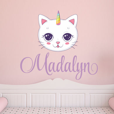 Unicorn Sticker Wall Decal Custom Name - Name Sticker - Name Decal