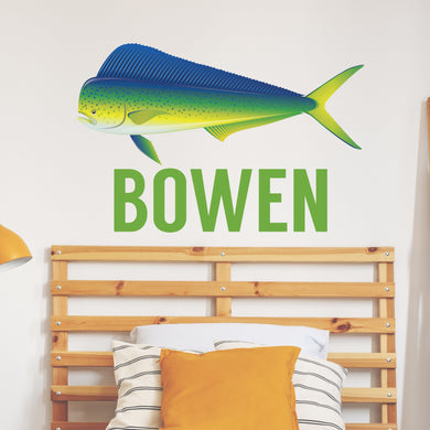 Personalized Name Fishing Mahi Wall Decal