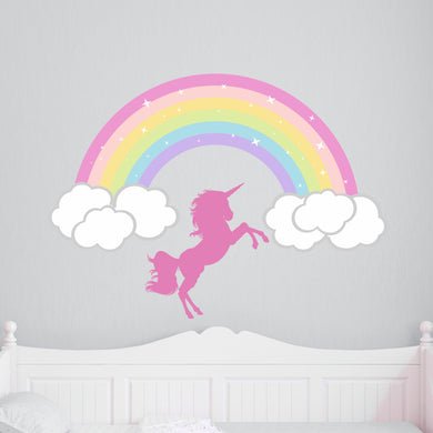 Unicorn Sticker Rainbow Wall Decal Custom Name - Name Sticker - Name Decal