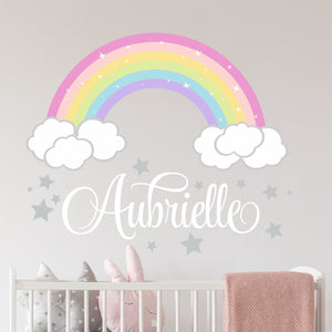 Rainbow Wall Decal Rainbow Sticker Custom Name - Name Sticker - Name Wall Decal