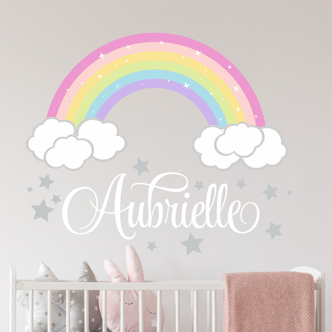 Rainbow Wall Decal Rainbow Sticker Custom Name - Name Sticker - Name Wall Decal