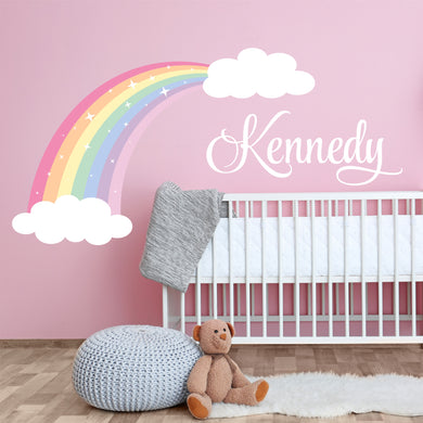 Rainbow Wall Decal Rainbow Sticker Custom Name - Name Sticker - Name Wall Decal