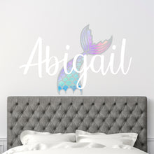 Load image into Gallery viewer, Mermaid Wall Decal Mermaid Sticker Custom Name - Name Sticker - Name Wall Decal