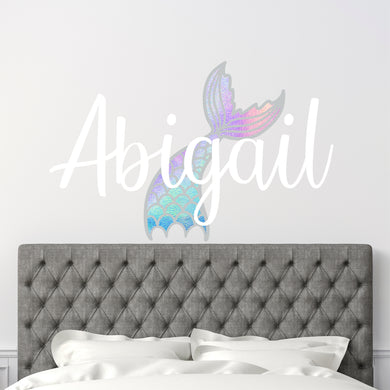 Mermaid Wall Decal Mermaid Sticker Custom Name - Name Sticker - Name Wall Decal
