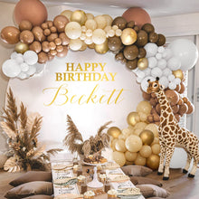 Load image into Gallery viewer, Happy Birthday Decal - Party Backdrop First Birthday for Balloon Arch - Personalized Name Sticker