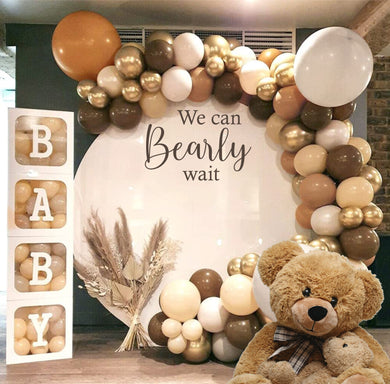 Personalized Baby Shower Decal - We can Bearly wait for Balloon Arch - Personalized Baby Shower Sticker - Baby Shower Backdrop - Bear Theme